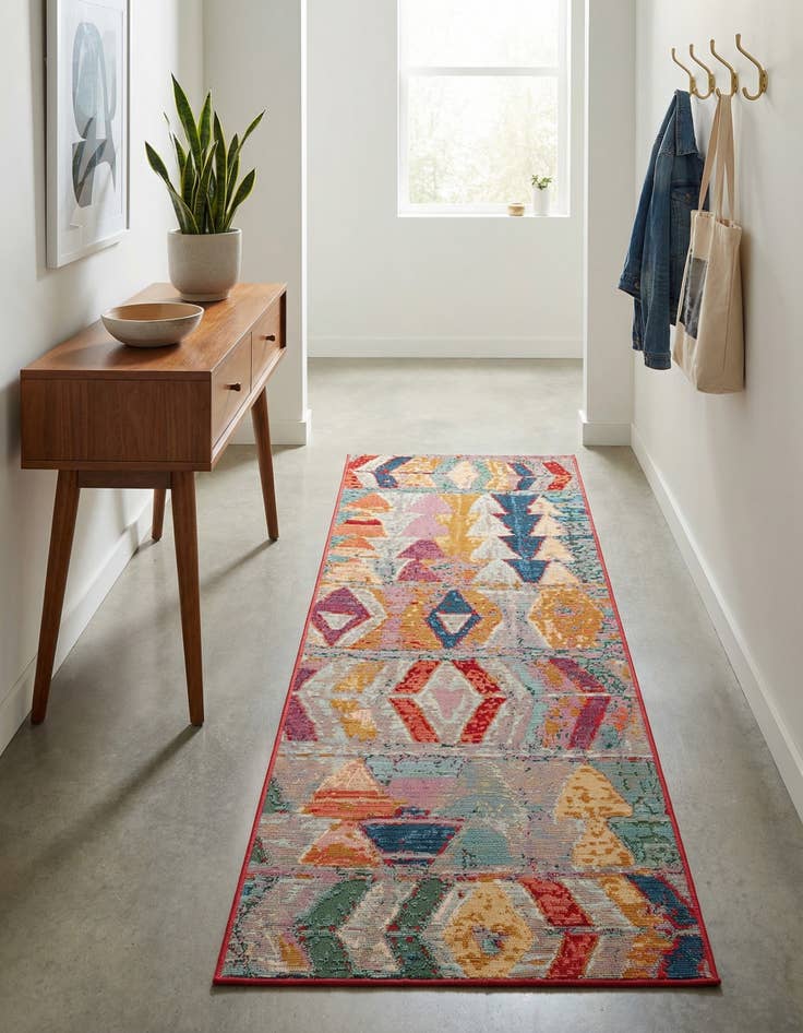 Detail image of 2' x 6' Easy-Clean Modern Indoor / Outdoor Runner Rug