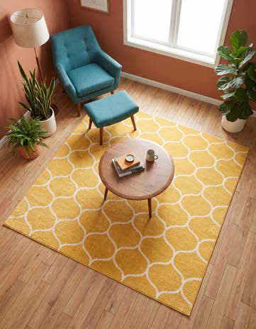 6' x 6' Lattice Frieze Square Rug