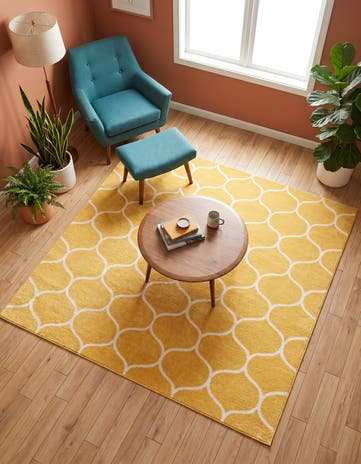 6' x 6' Lattice Frieze Square Rug