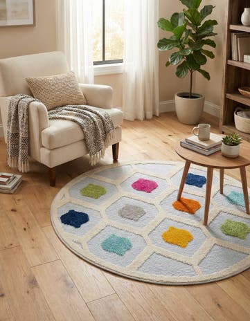3' 3 x 3' 3 Easy-Clean Aruba Indoor / Outdoor Round Rug