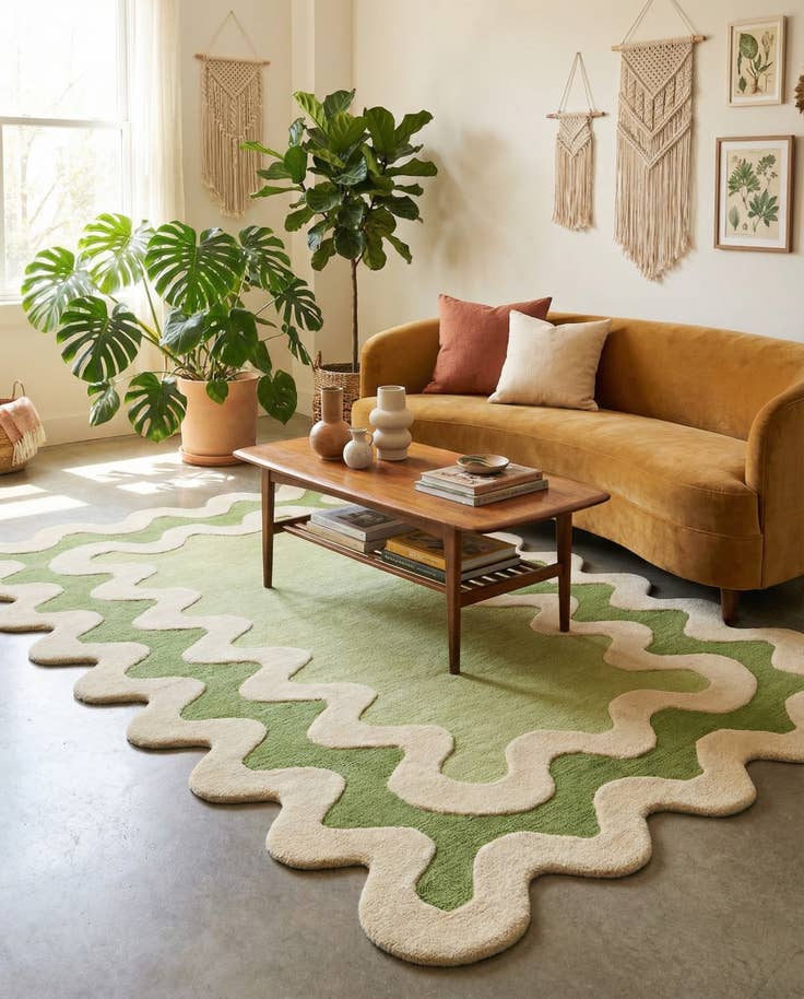 Detail image of 5' 1 x 8' Happy Rugs Wiggles Wool