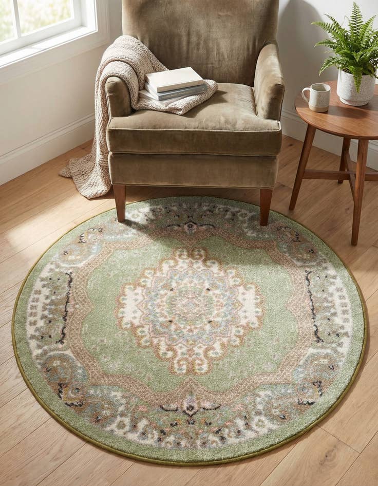 Detail image of 3' 3 x 3' 3 Kamala Washable Round Rug