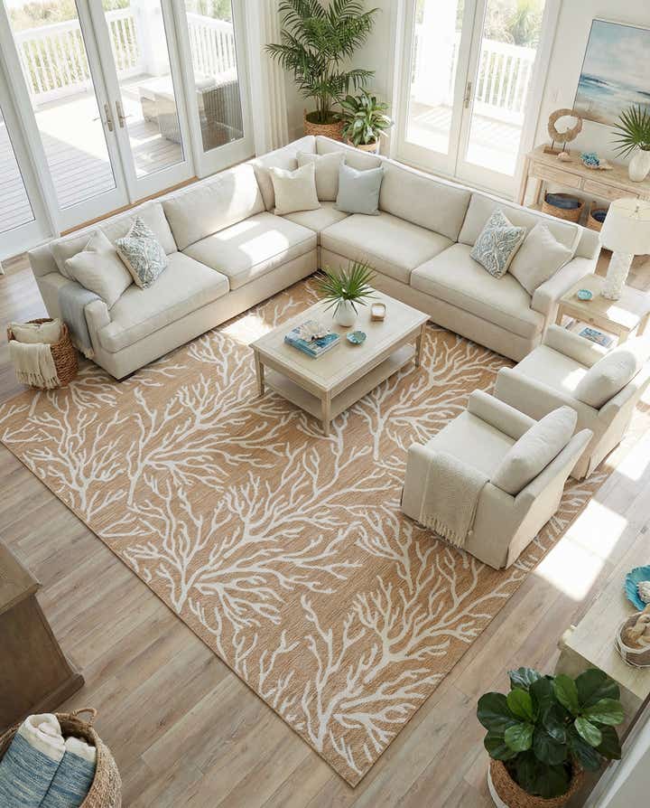 12' x 12' Easy-Clean Coastal Indoor / Outdoor Square Rug
