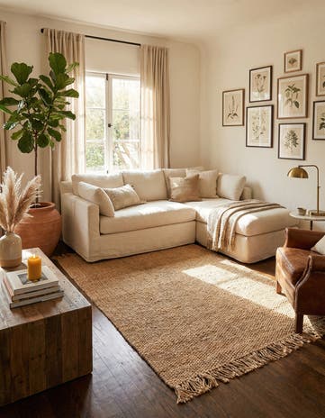 5' 1 x 8' Hand Woven Chunky Jute Rug