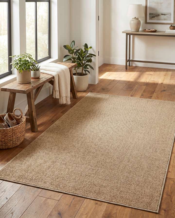 4' 1 x 6' 1 Easy-Clean Solid Indoor / Outdoor Rug