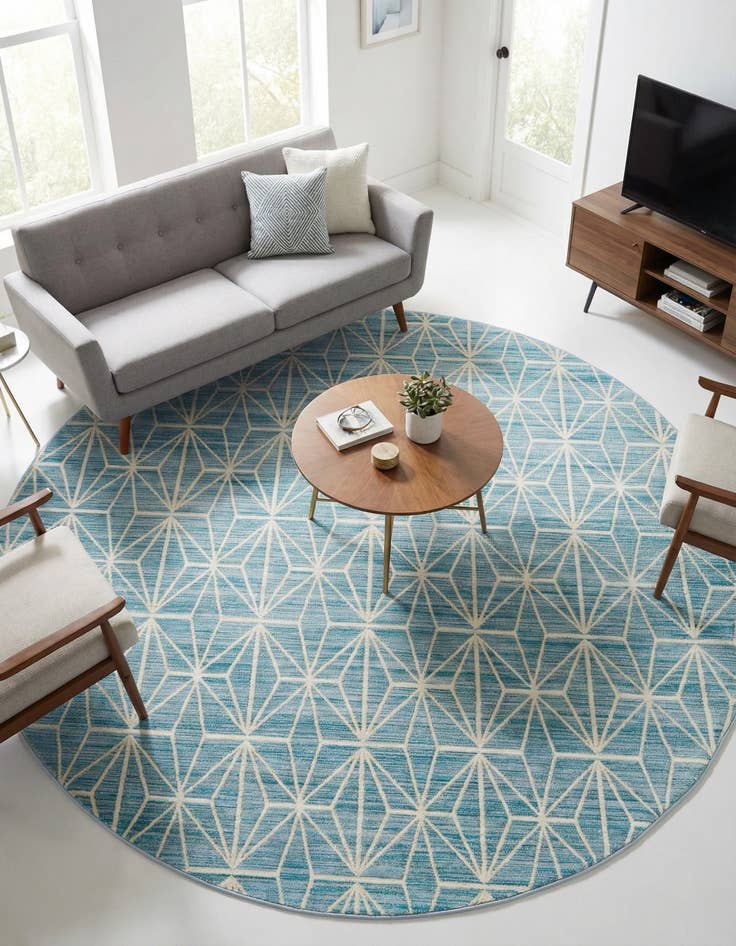 Detail image of Jill Zarin 8' x 8' Uptown Fifth Avenue Round Rug