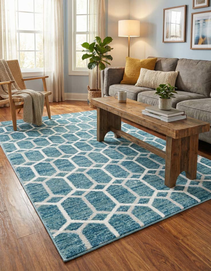 Detail image of  4' x 6' Lattice Trellis Rug