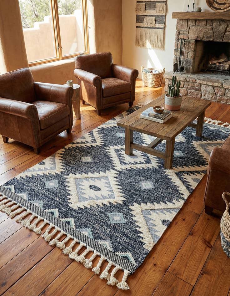 Detail image of 5' 1 x 8' Hand Woven Arizona Wool Rug