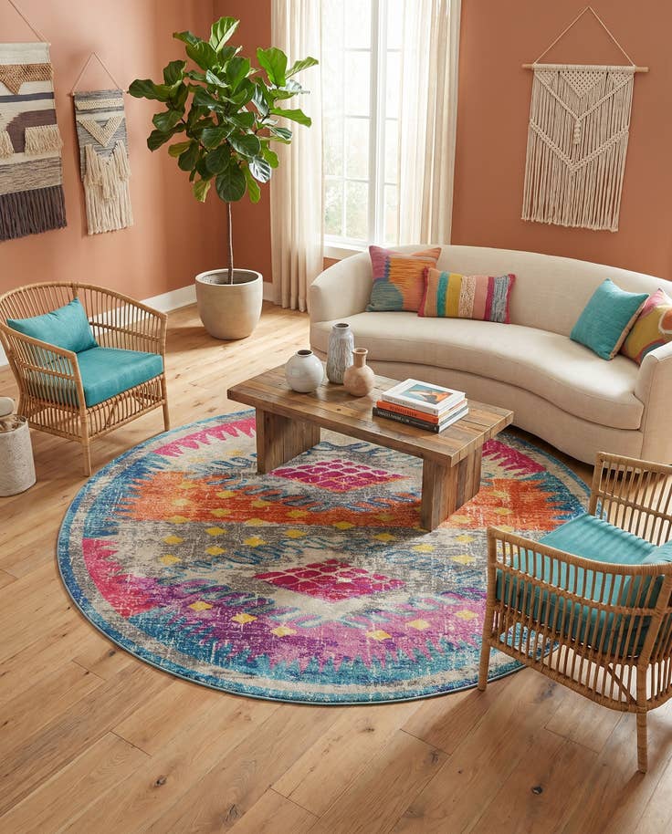 Detail image of 8' x 8' Washable Arte Round Rug