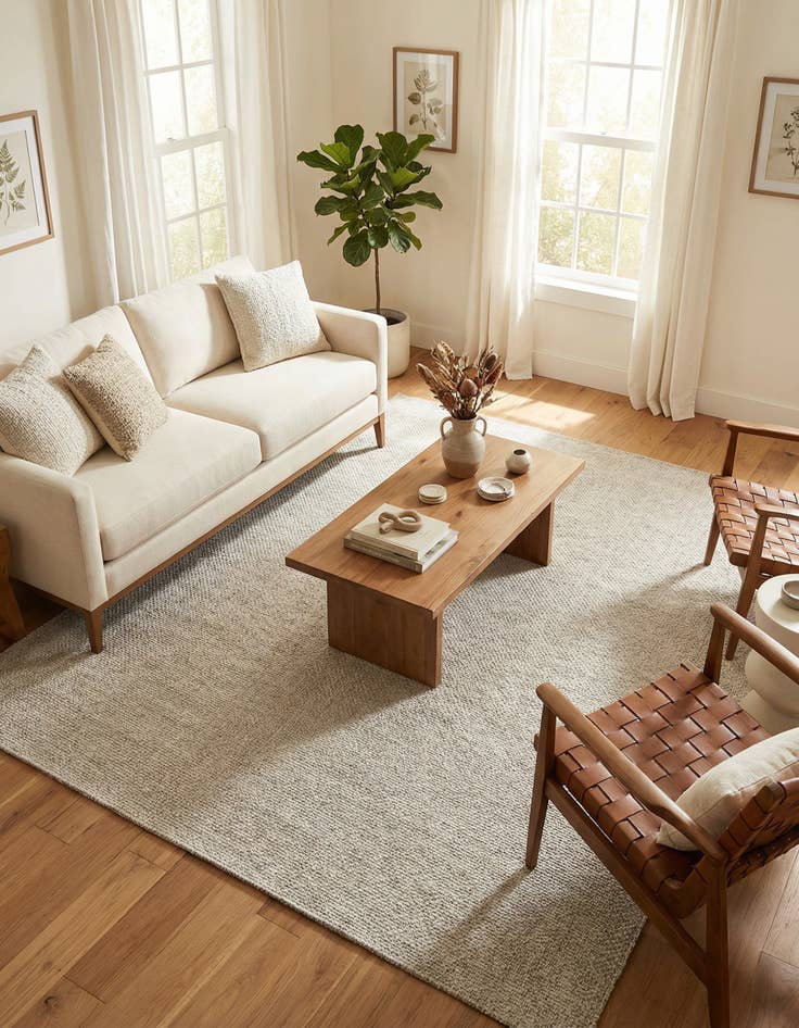 Detail image of 7' 10 x 10' Washable Solid Indoor / Outdoor Rug