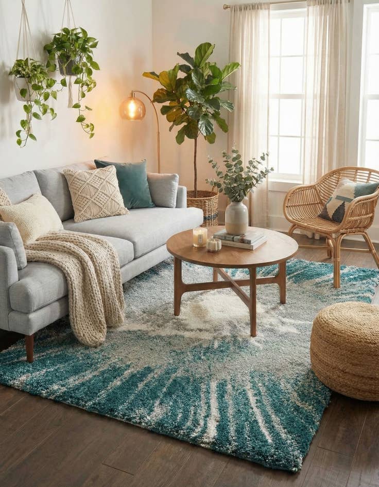 Detail image of 5' 3 x 8' Soft Touch Shag Rug