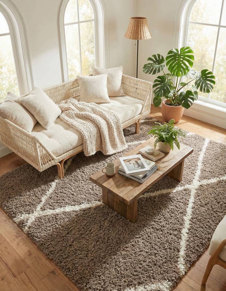 Detail image of 8' x 8' Infinity Shag Square Rug