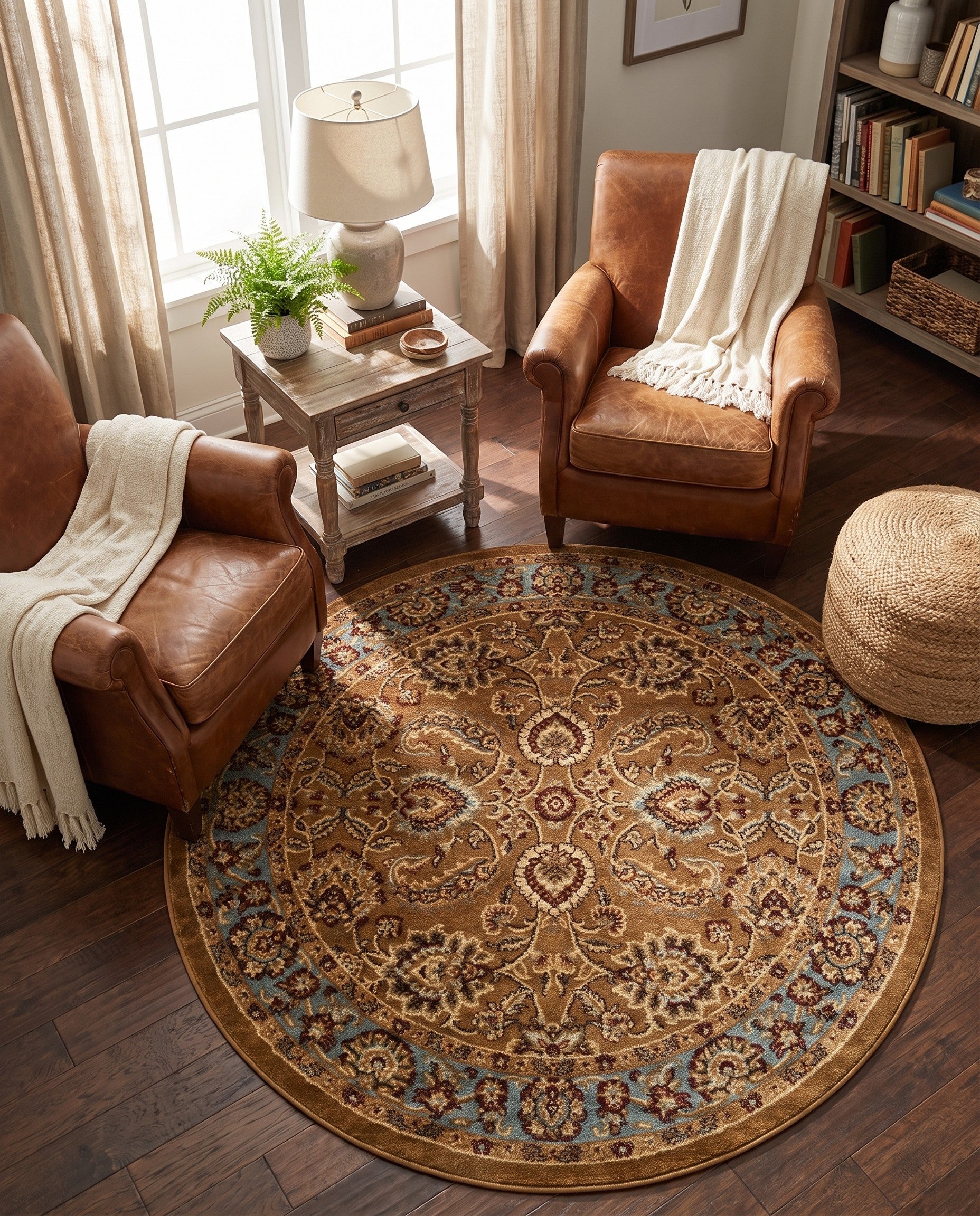 6' x 6' Classic Agra Round Rug