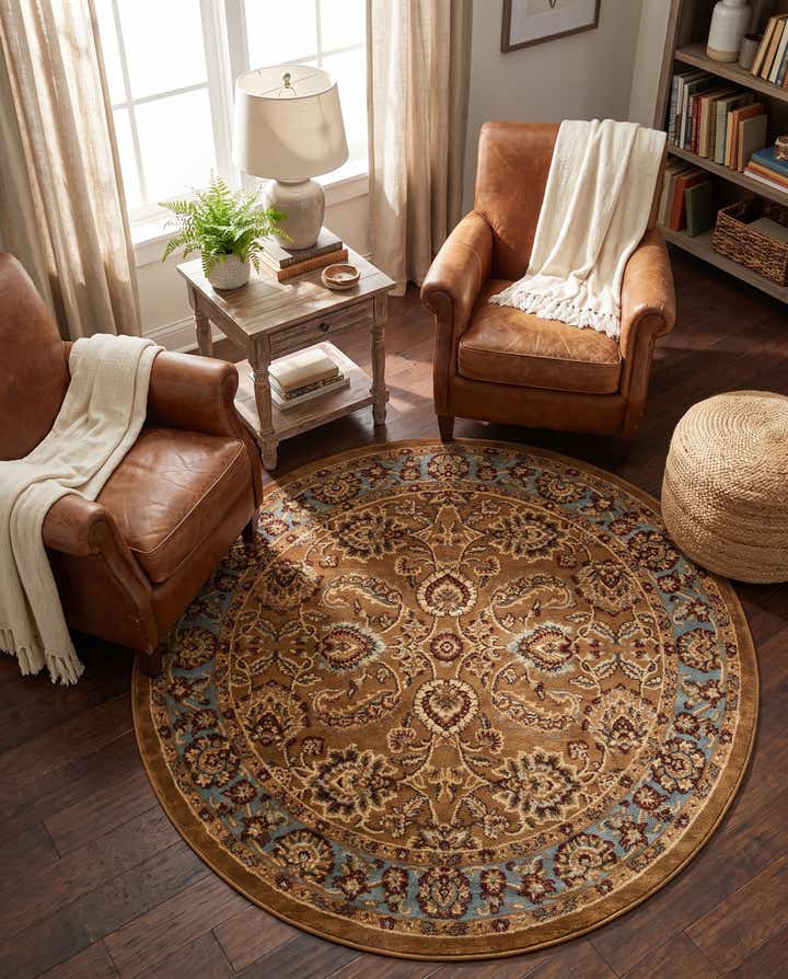 6' x 6' Classic Agra Round Rug