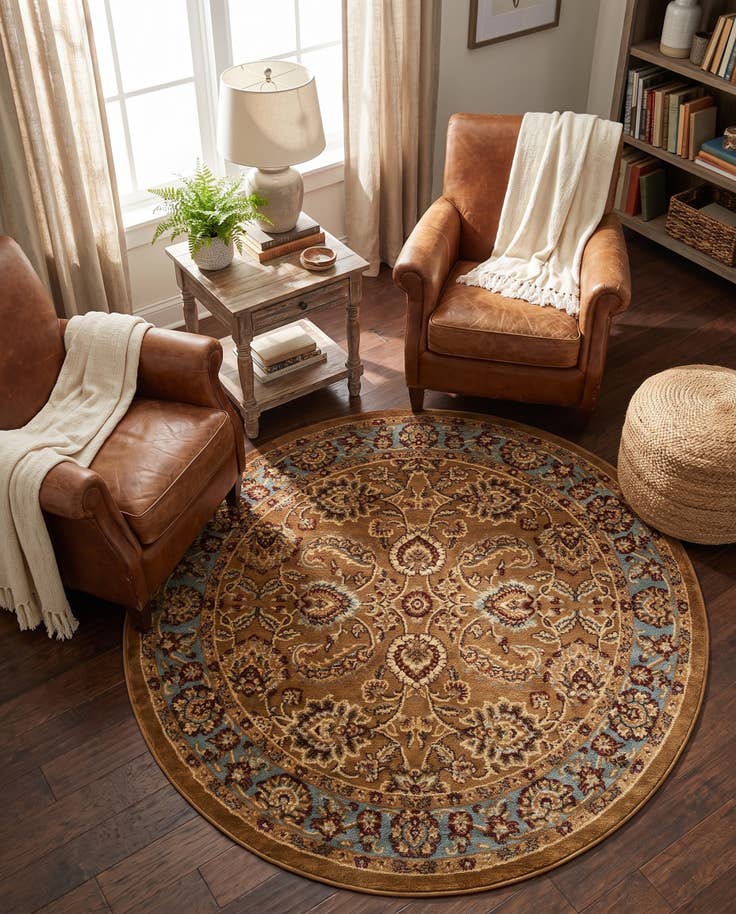 Detail image of 6' x 6' Classic Agra Round Rug