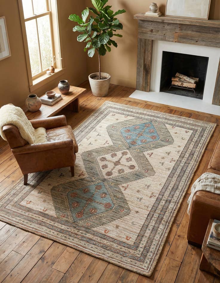 Detail image of 6' 1 x 9' Chenille Jute Rug