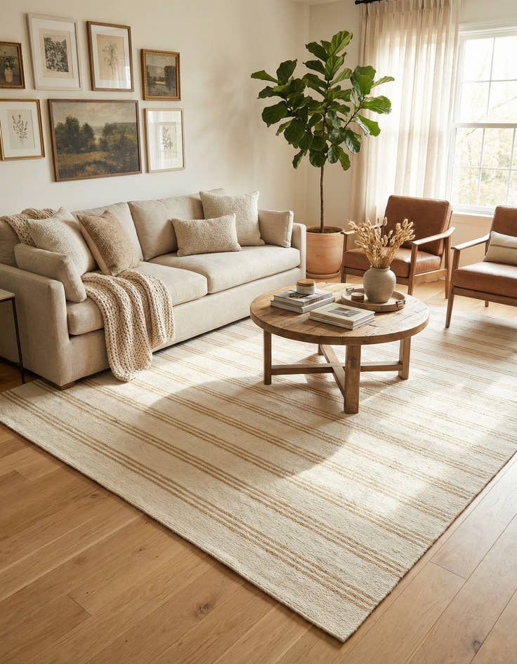 Detail image of  9' x 12' Jill Zarin Striped Wool Rug