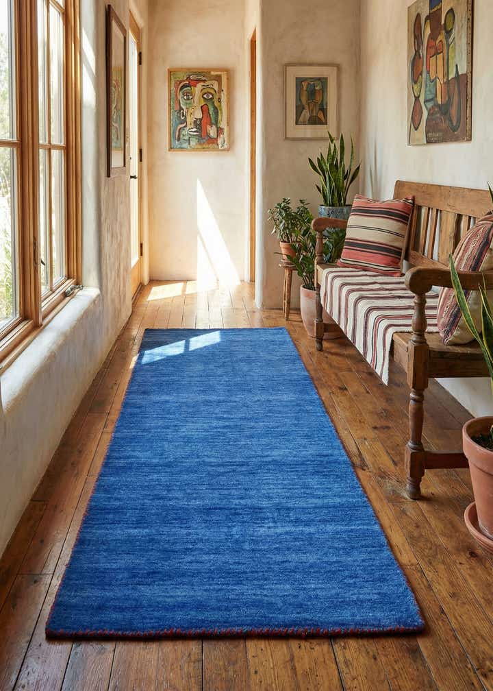2' 7 x 6' 7 Solid Gabbeh Wool Runner Rug