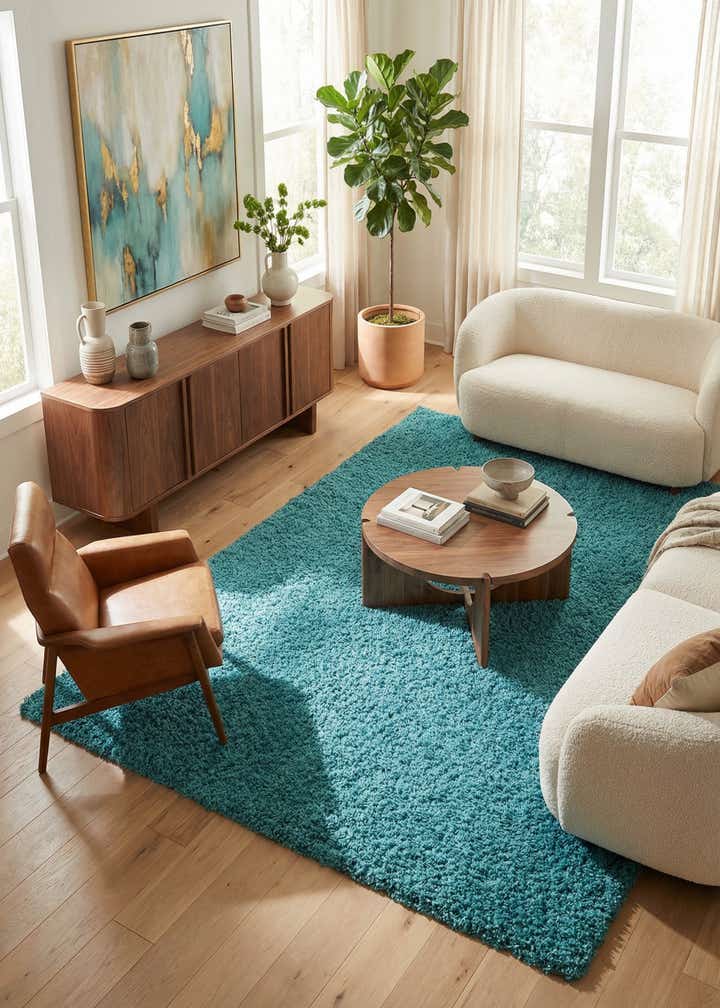 10' x 13' Solid Shag Rug