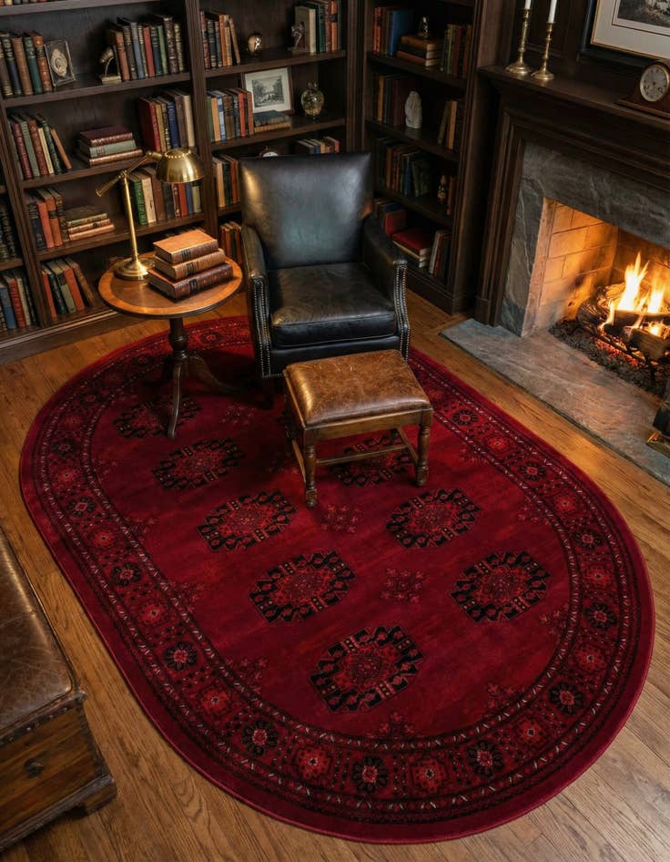 Detail image of 6' 1 x 9' Bokhara Oval Rug