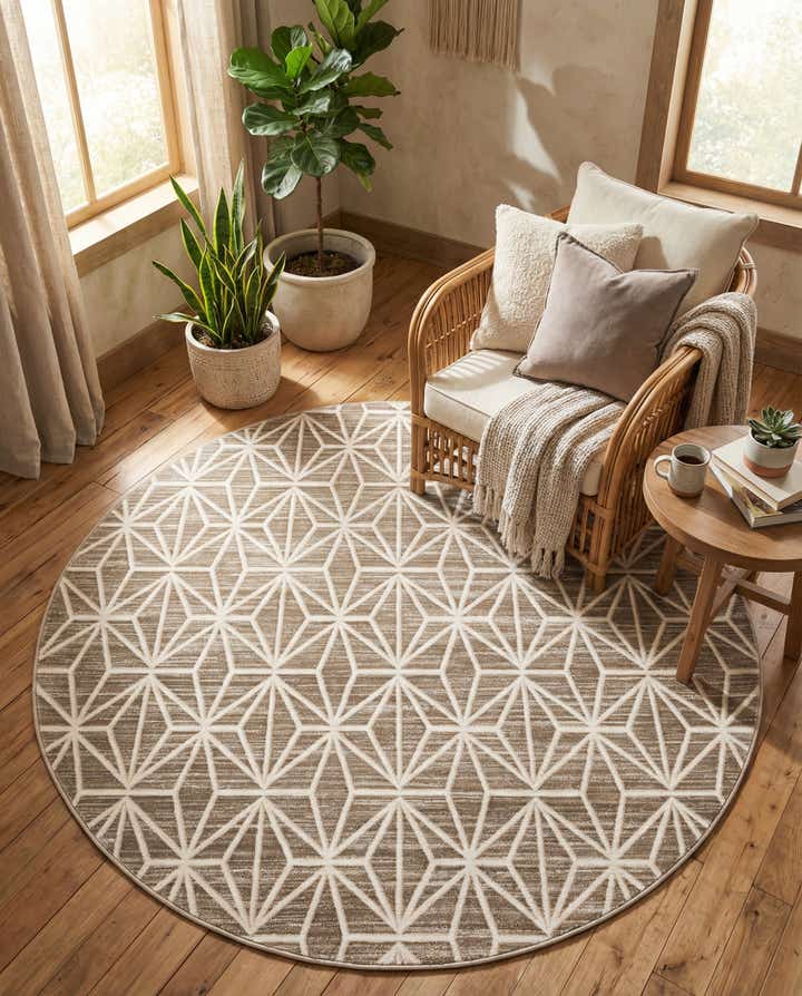 5' 3 x 5' 3 Uptown Fifth Avenue Round Rug