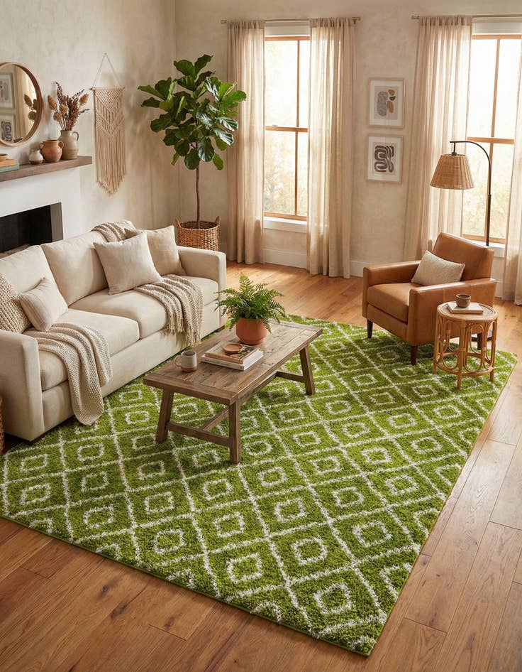 Detail image of 10' x 13' Trellis Shag Rug