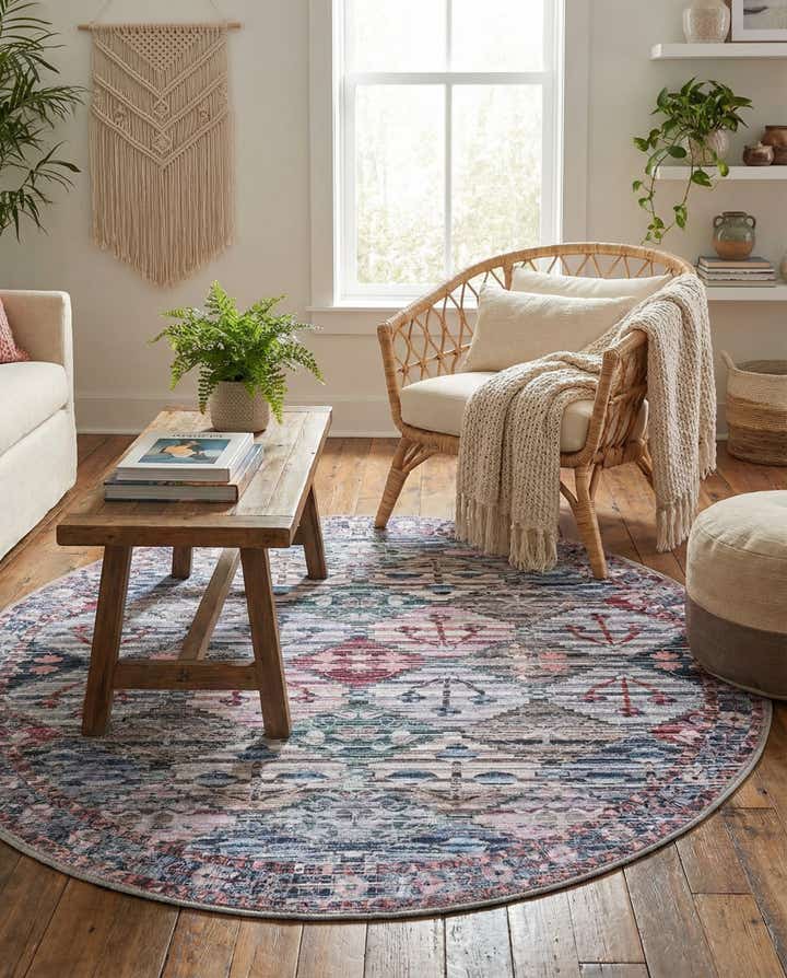 5' 3 x 5' 3 Washable Mangata Round Rug
