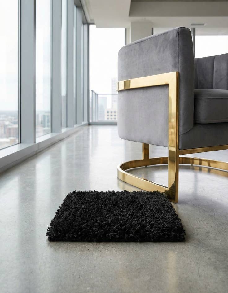 Detail image of 1' x 1' Solid Shag Sample Rug