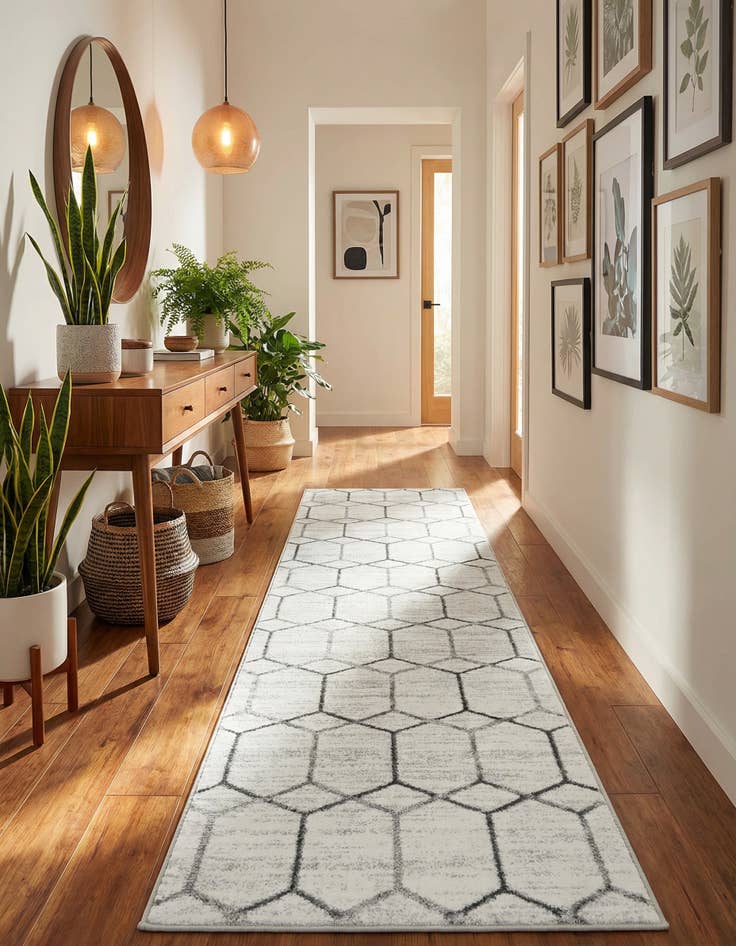 Detail image of 2' x 8' Lattice Trellis Runner Rug