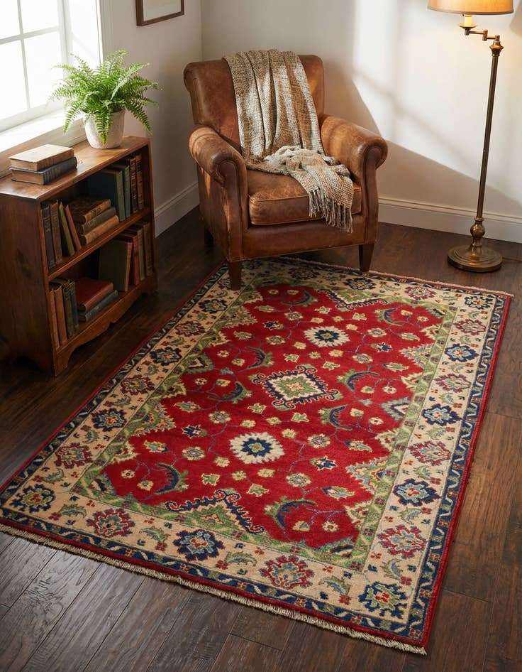 Detail image of 3' 3 x 5' Hand Knotted Kazak Rug