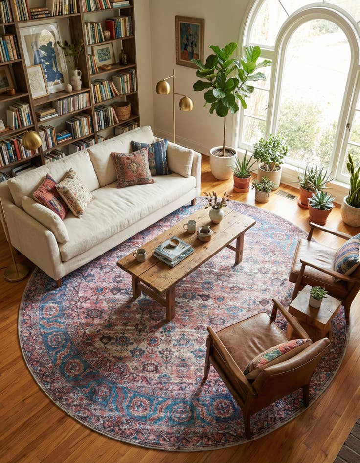 Detail image of 10' 6 x 10' 6 Washable Maahru Round Rug