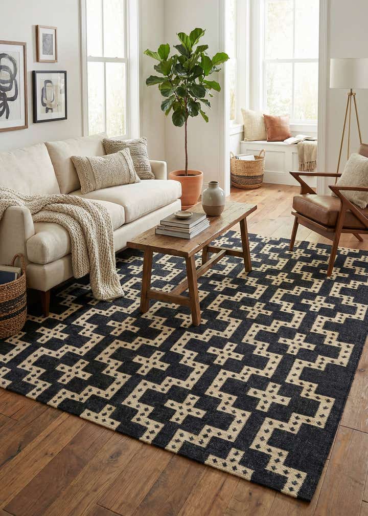 7' 10 x 10' Hand Woven Kilim Wool Rug