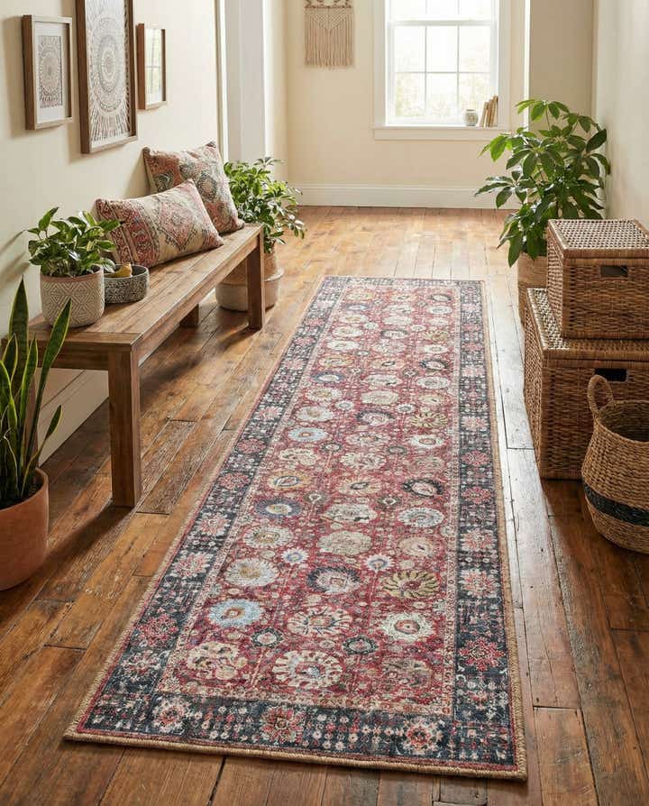 2' x 8' Washable Timeless Runner Rug
