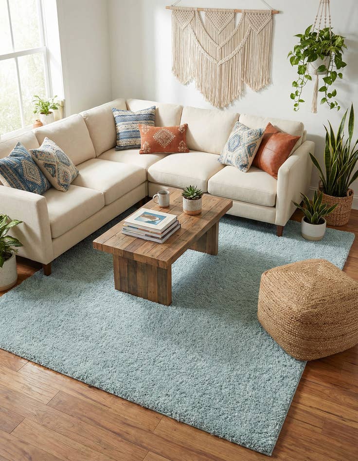 Detail image of  7' x 10' Soft Solid Shag Rug