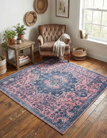 5' 3 x 5' 3 Washable Renaissance Square Rug