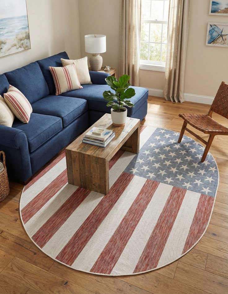 Detail image of 7' 10 x 10'  Washable Jill Zarin Indoor / Outdoor Oval Rug