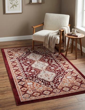 Burgundy Red Kamala Washable Rug