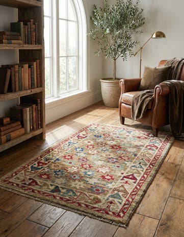 3' 4 x 5' Hand Knotted Oushak Wool Rug