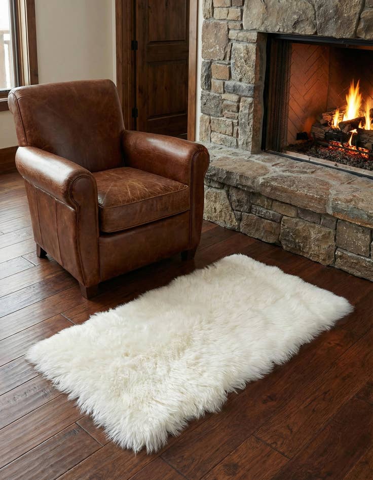 Detail image of 2' x 4' Sheepskin Runner Rug