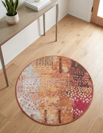 2' 7 x 2' 7 Easy-Clean Modern Indoor / Outdoor Round Rug