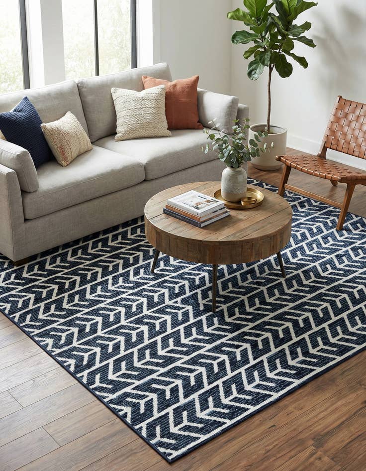 Detail image of 7' 10 x 7' 10  Washable Sabrina Soto Aston Indoor / Outdoor Square Rug