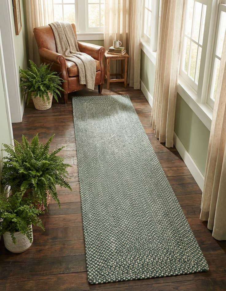 Detail image of 2' 7 x 10' Handmade Tweed Braided Jute Runner Rug