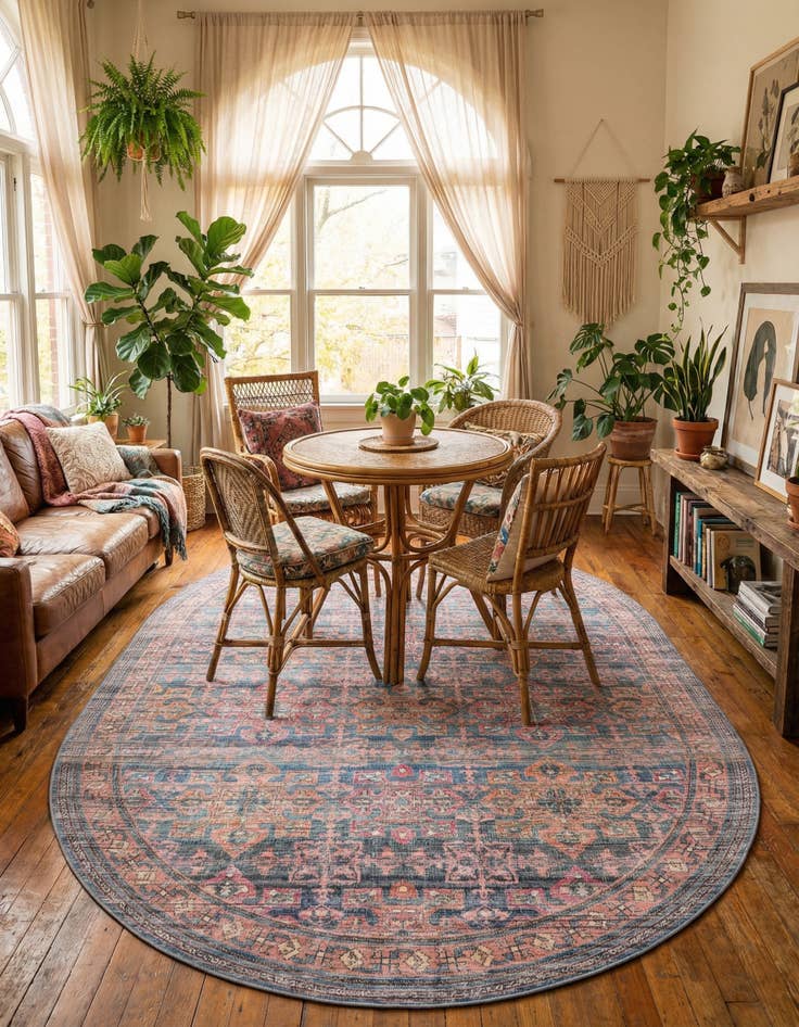 Detail image of 7' 10 x 10' Washable Nostalgia Oval Rug