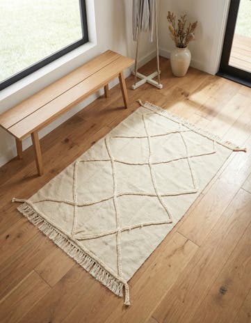 3' 4 x 5' Hand Knotted Moroccan Wool Rug