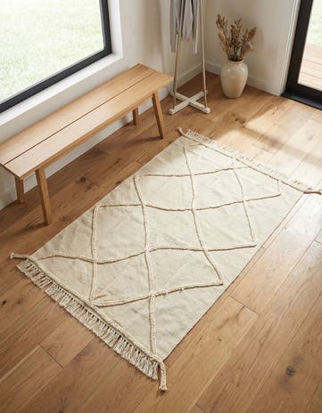 3' 4 x 5' Hand Knotted Moroccan Wool Rug