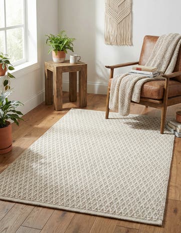 3' 3 x 5' 3 Hand Woven Lattice Wool Rug
