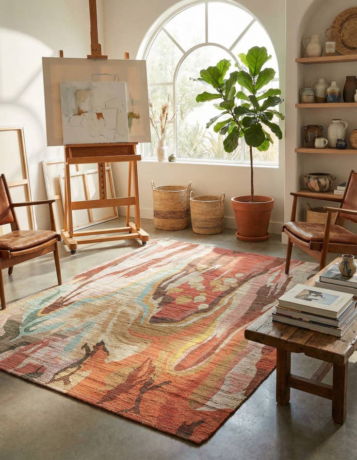 Detail image of 7' 10 x 10' Chenille Jute Rug