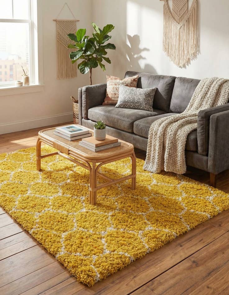 Detail image of 4' x 6' Trellis Shag Rug