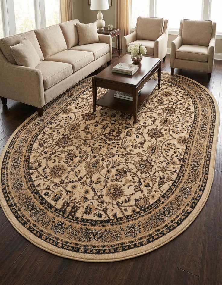 Detail image of 7' 10 x 10' Kashan Design Oval Rug