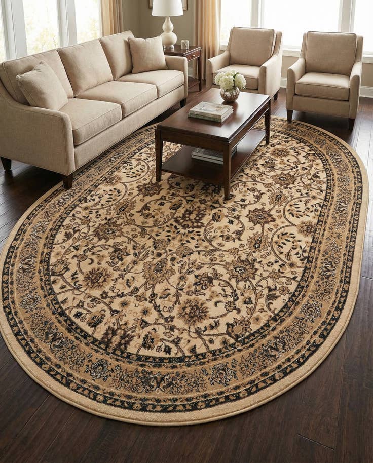 Detail image of 7' 10 x 10' Kashan Design Oval Rug